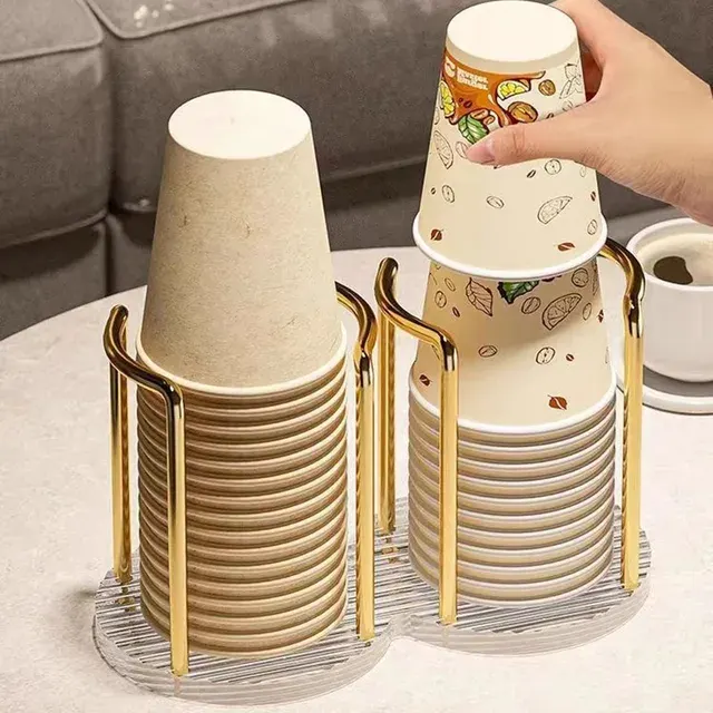 Wooden Disposable Cup Dispenser Organizer 2