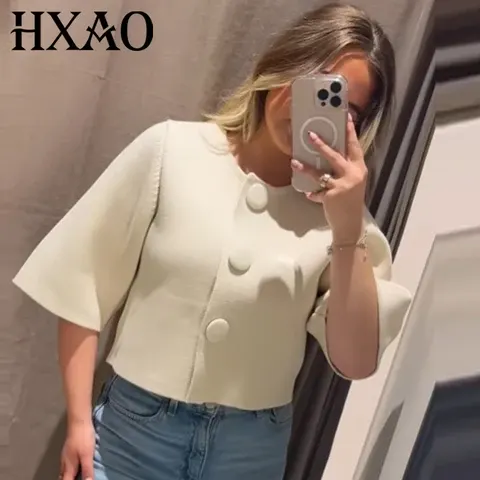 Cropped Knit Cardigan