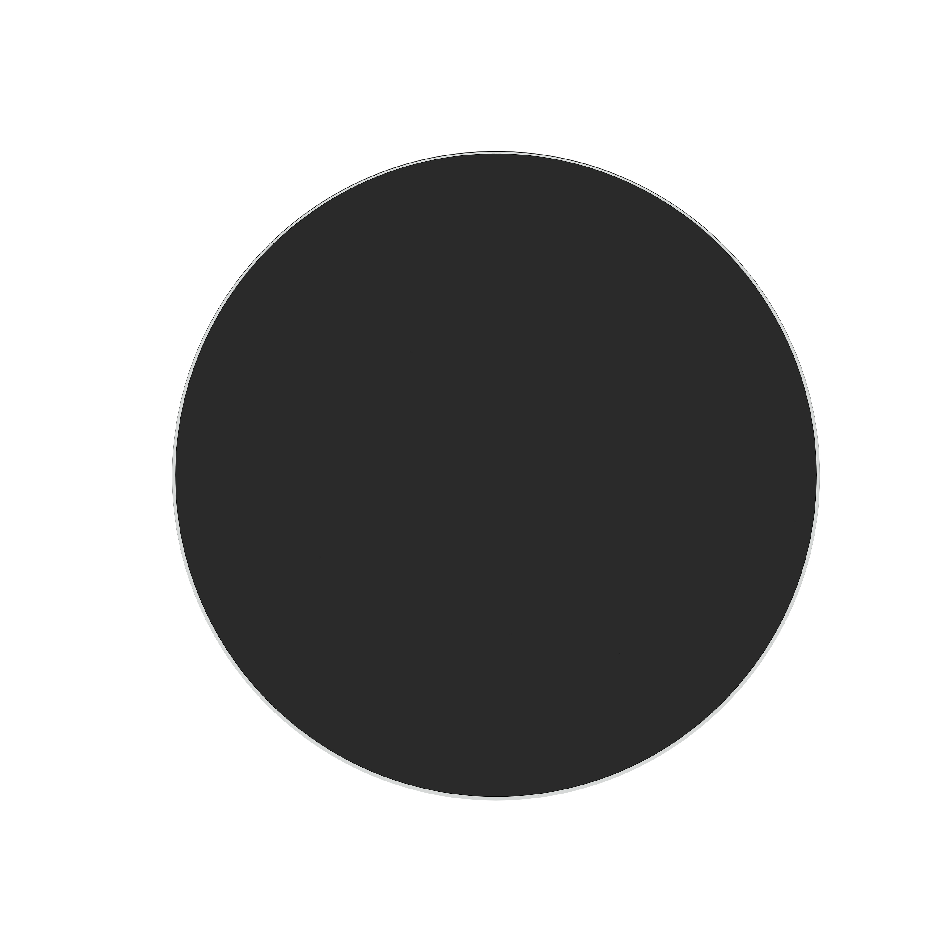 20 Inch Round Tempered Glass Table Black 0.25