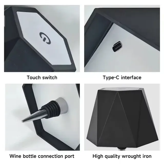 Outdoor Touch-Control LED-Tischlampe mit USB-Ladefunktion Hotel- und Gastronomie-Weinflaschen-Design 4