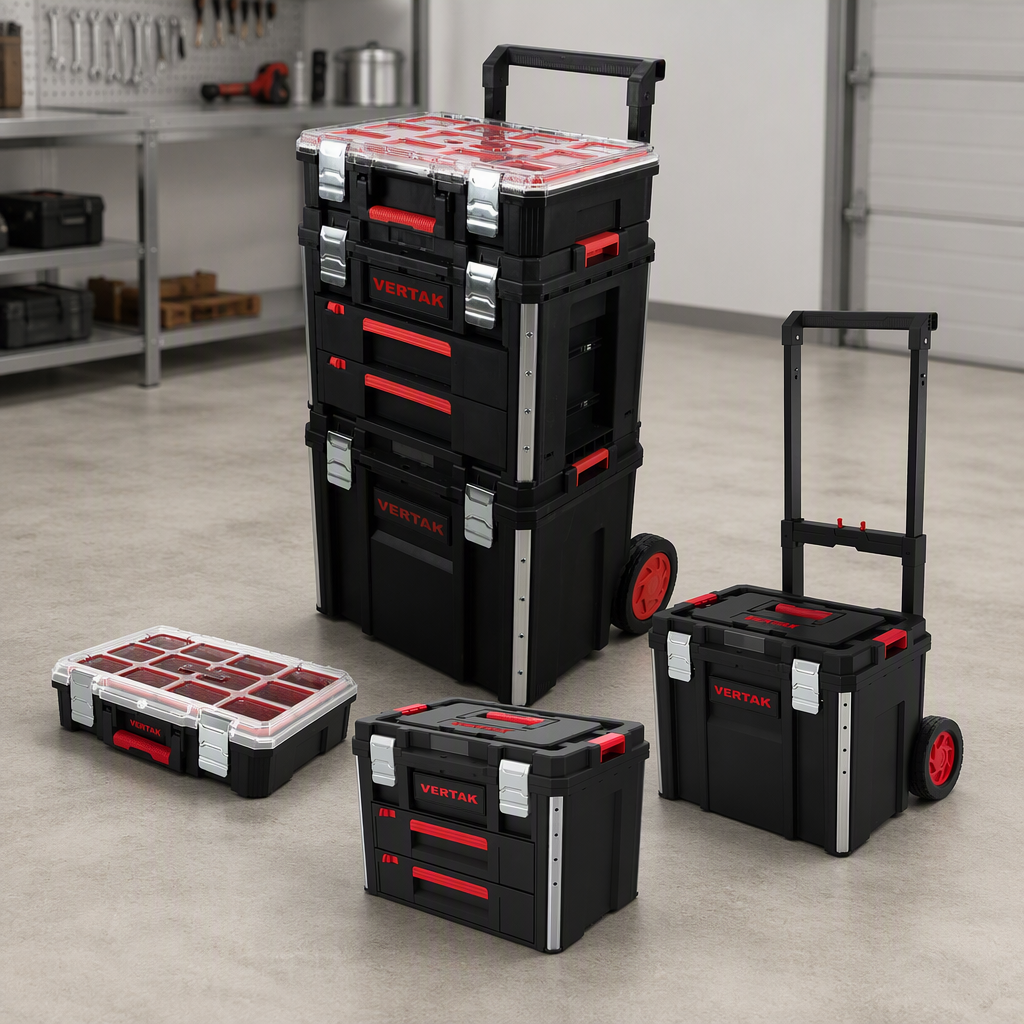 Vertak 3 in 1 Stackable Modular Toolbox on