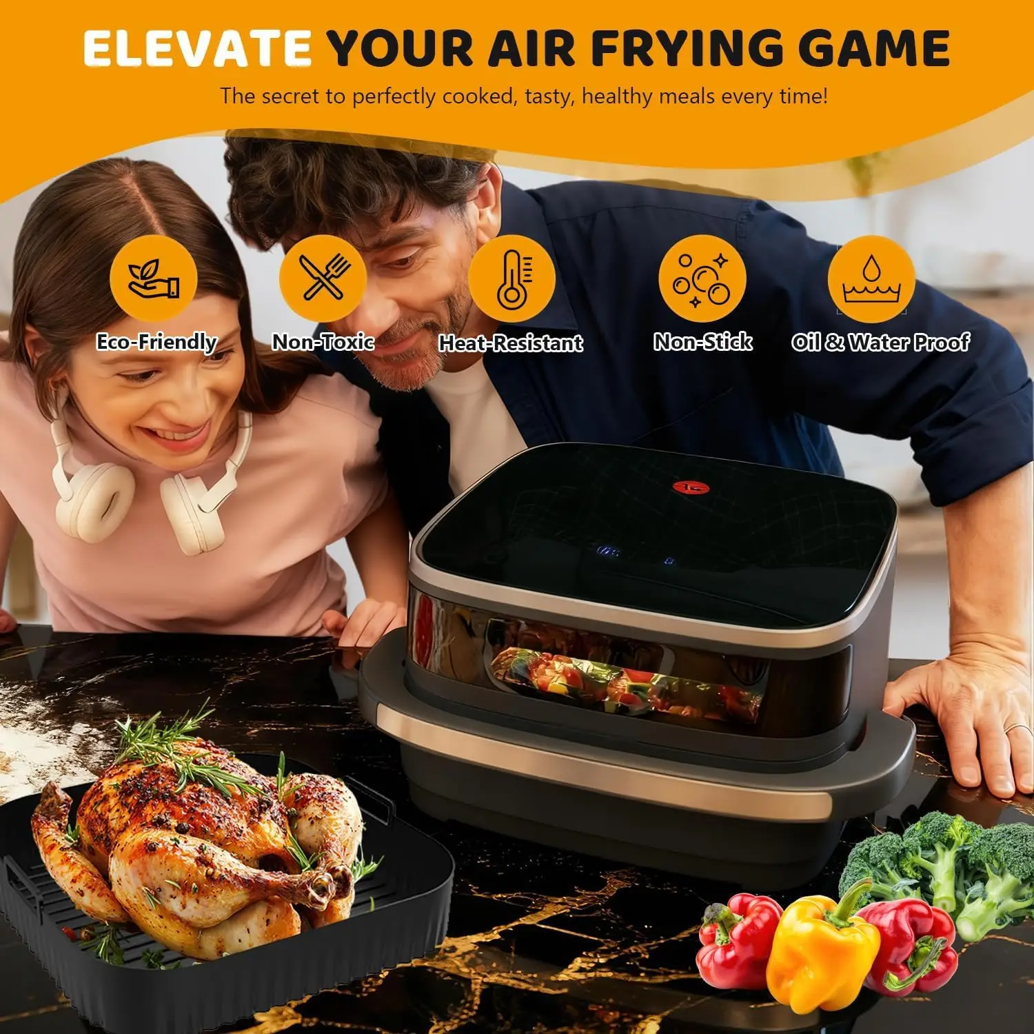 26 cm Luftfritteusen-Silikonform für Moulinex Easy Fry XL-Oberfläche 3