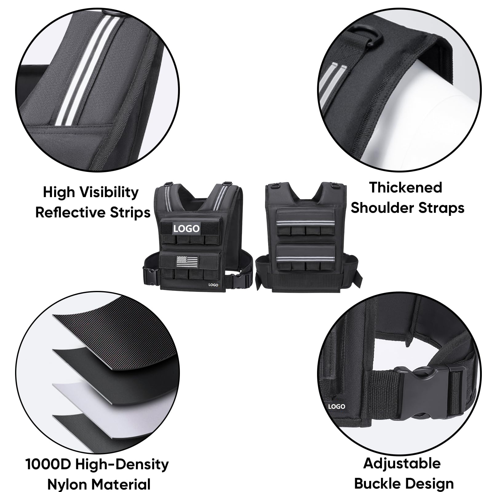 Adjustable Weighted Vest Men Workout With Iron Weights 4
