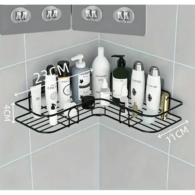 Wall-Mounted Rustproof Iron Corner Shower Shelf 4