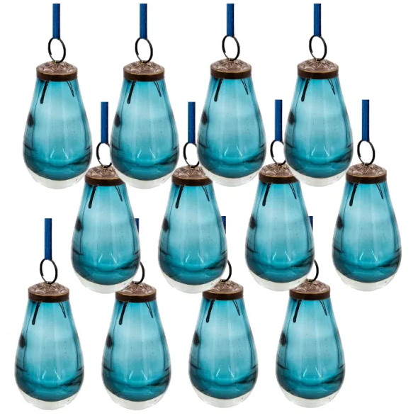 Set of 6 Glass Christmas Tree Baubles 3