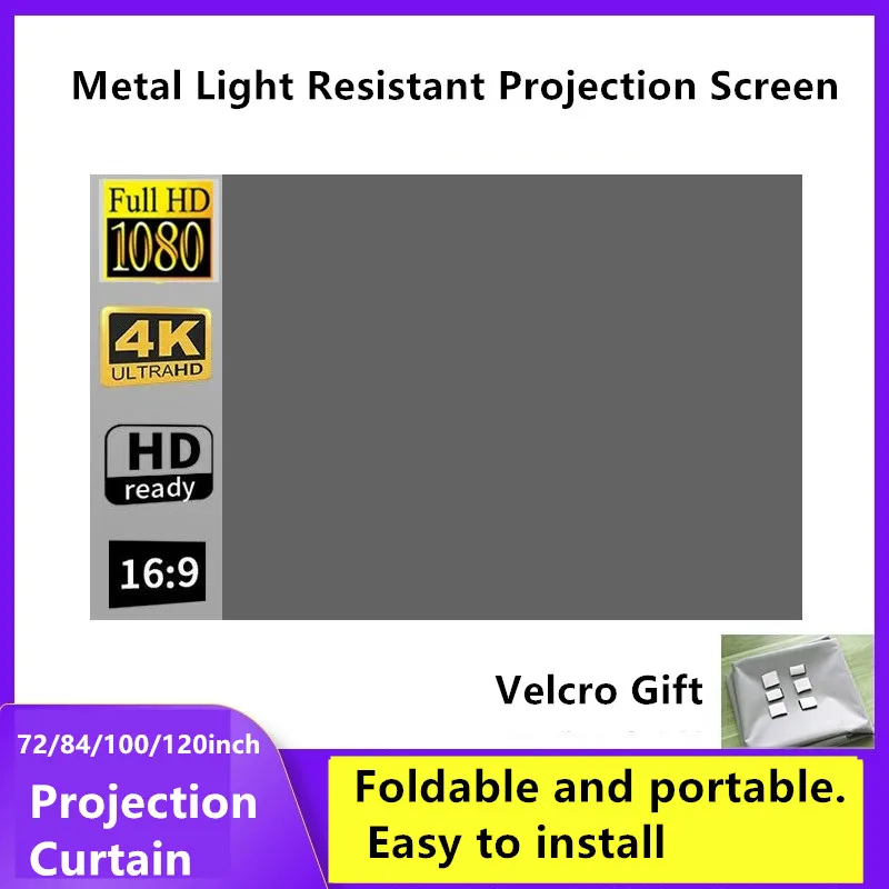 Foldable 16:9 Projector Screen 60–150 Inch 2
