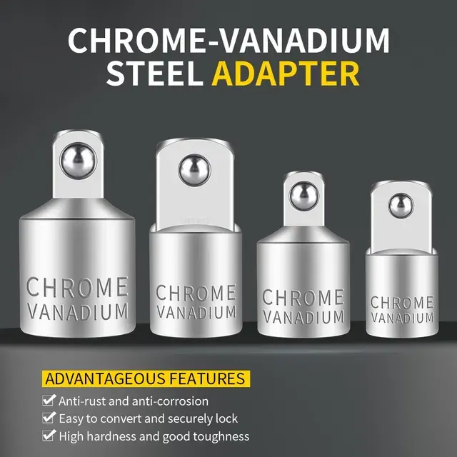Chrome Vanadium Ratchet Adapter Socket Set 3