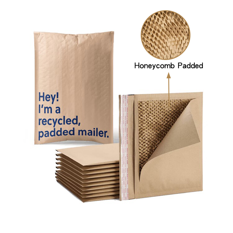 Compostable Kraft Paper Mailers with Honeycomb Padding