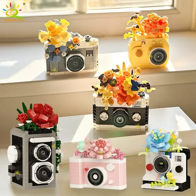 Mini Camera Building Block Set with Flower Design 1