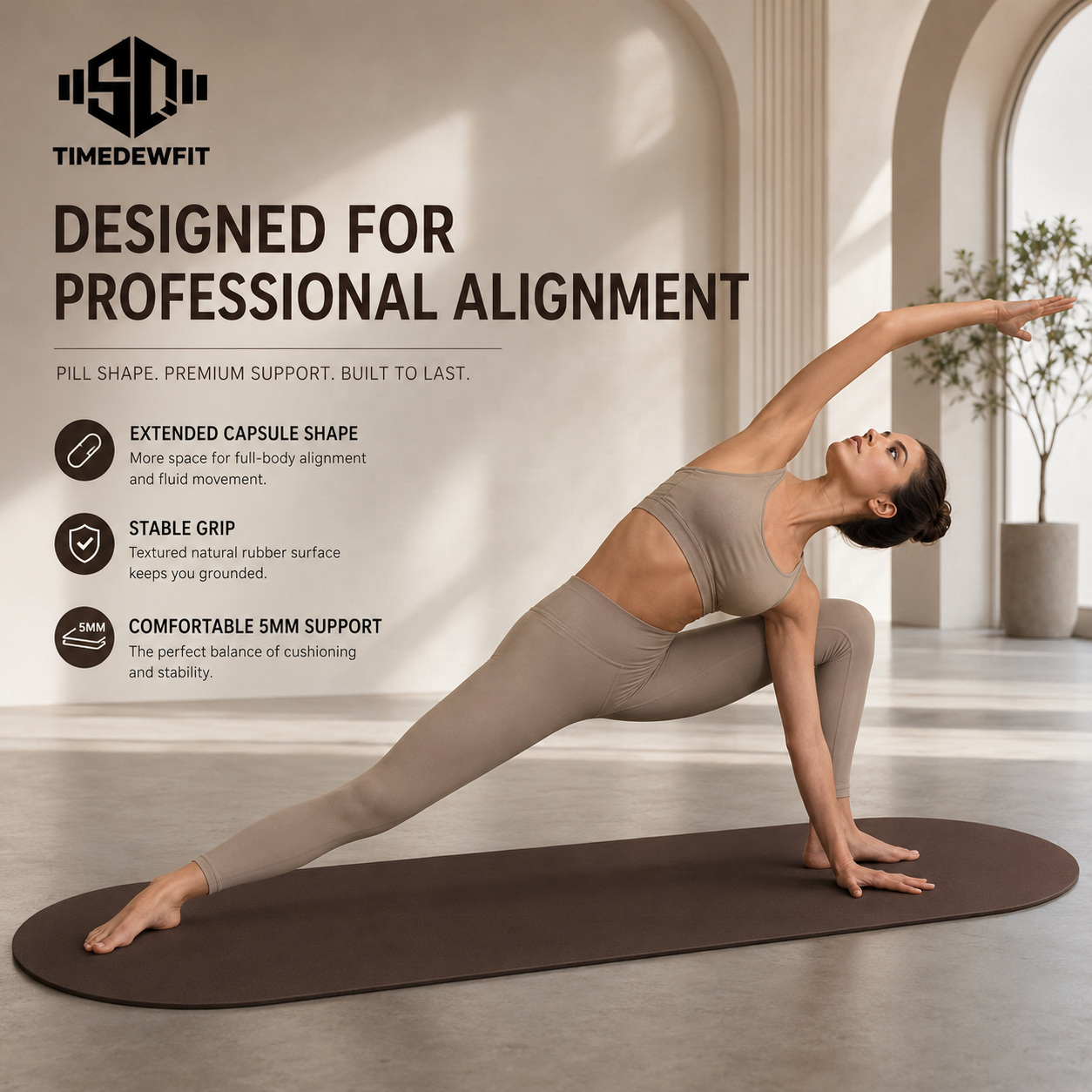 Capsule Shape Eco PU Pilates Yoga Mat 3