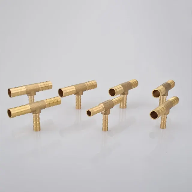 Brass T-Connector Hose Barb Water Gas Fitting 4