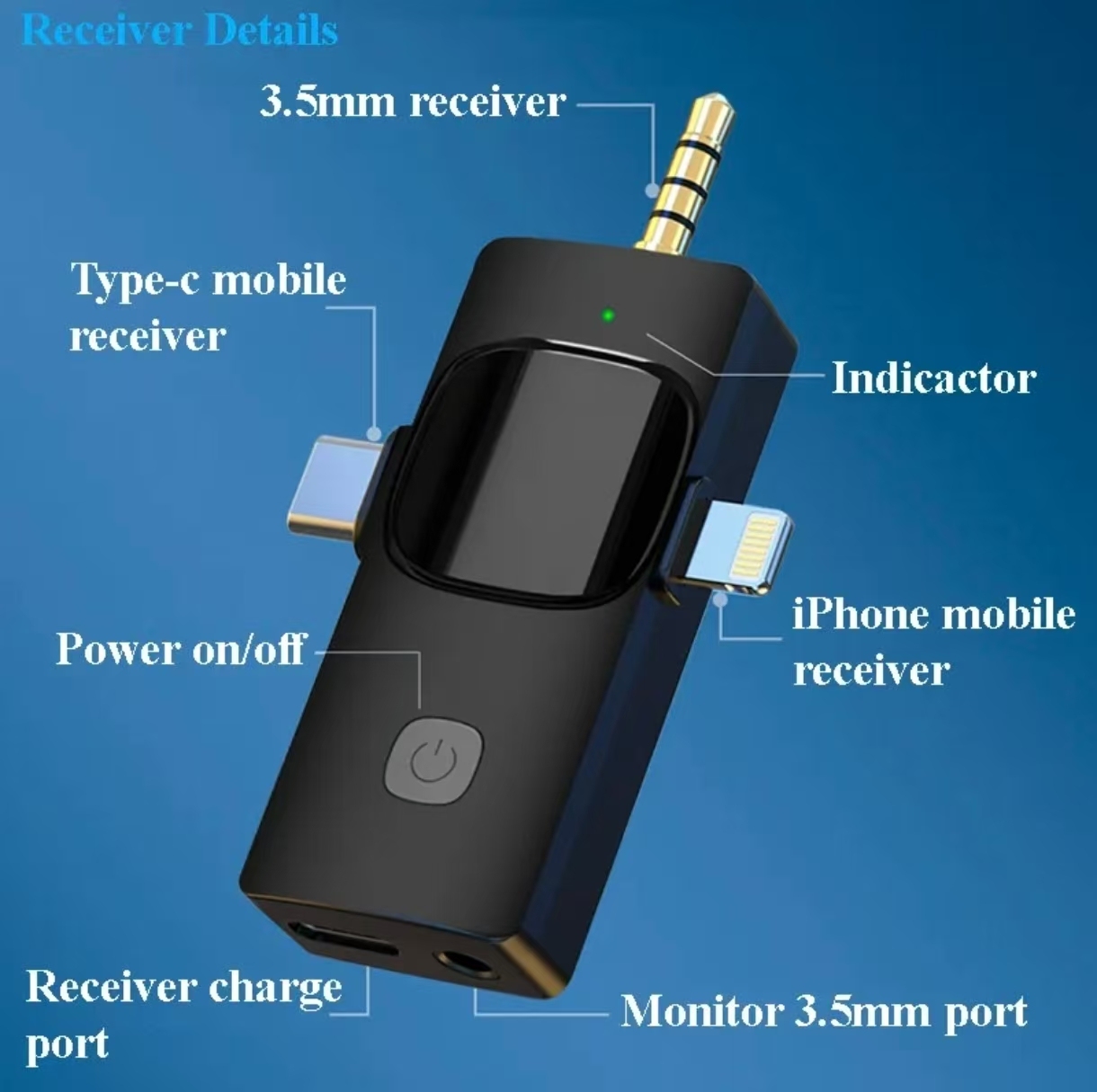 Wireless UHF Lavalier Microphone, 30m Range 2