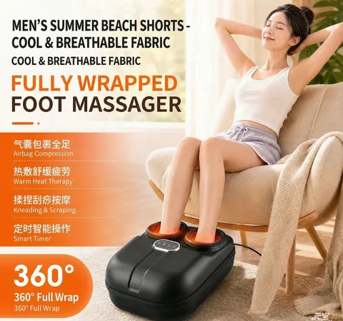Electric Foot Massager Machine Full-Coverage Air Compression Kneading