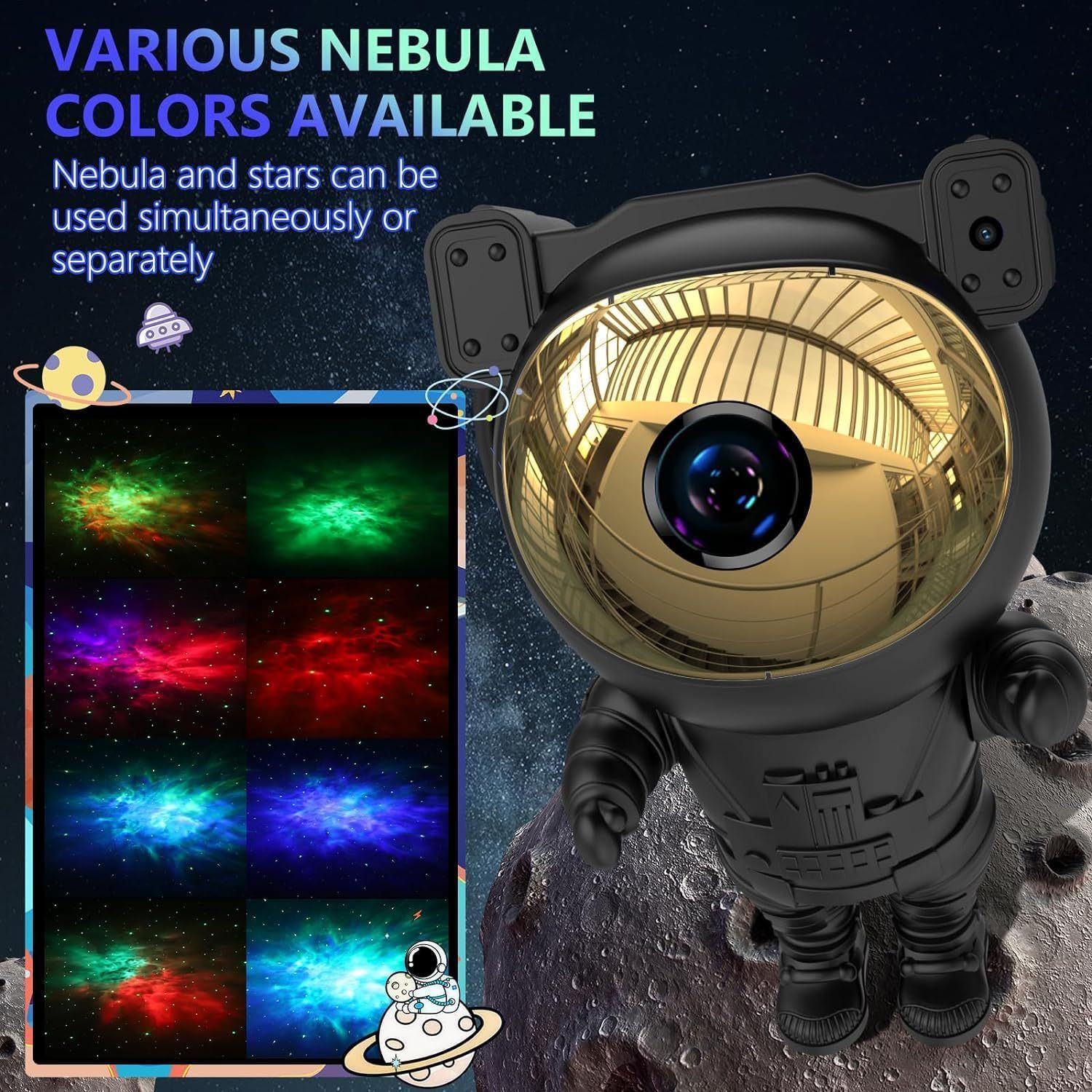 Astronaut Galaxy Projector Star Night Light Featuring Timer 3