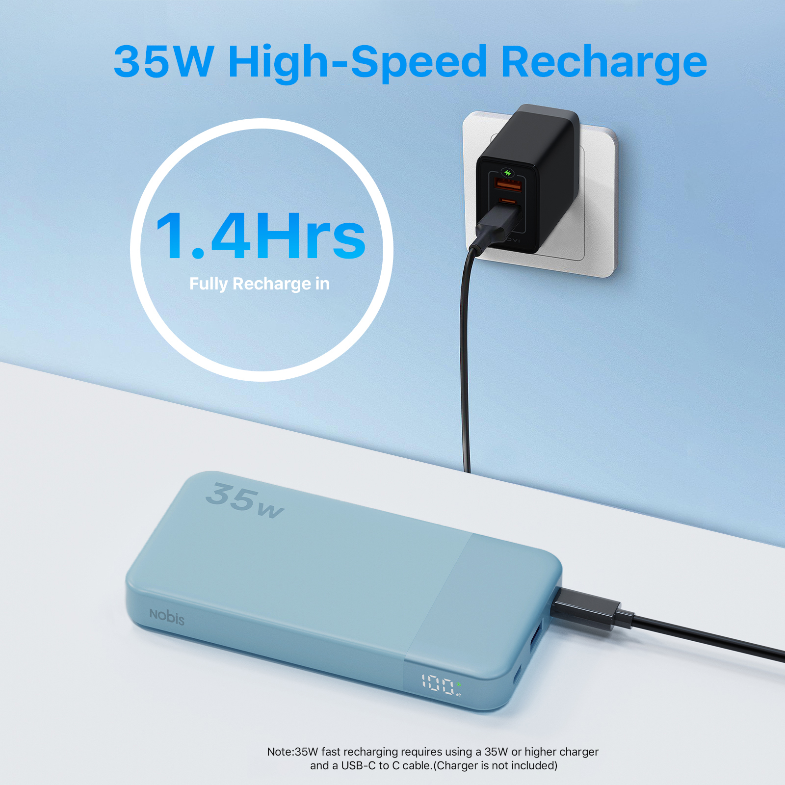 Portable 10000mAh Power Bank with LED 2