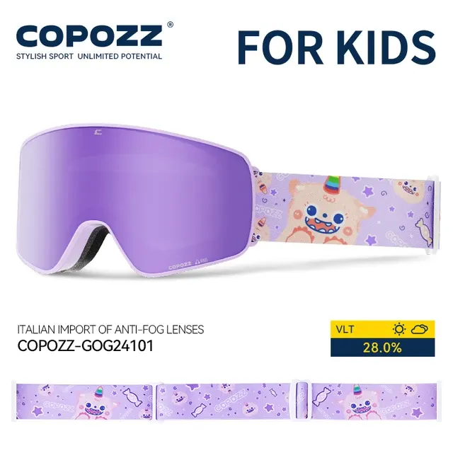 COPOZZ Kinder Magnetische Skibrille Cartoon Winter Antibeschlag Outdoor 2