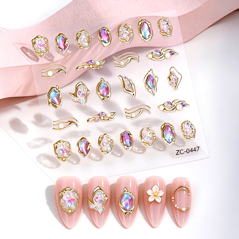 5D-Nagelsticker mit Iridescent-Epoxy-Effekt