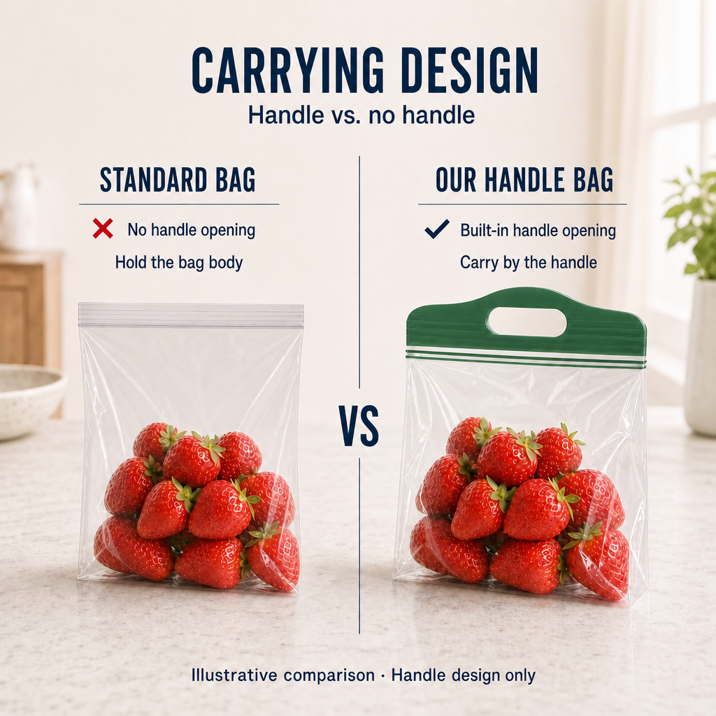 Clear Double Zipper Food Storage Bags With Handle 4