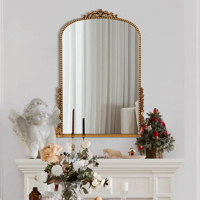 Antique Gold Filigree Wood Arch Mirror 2
