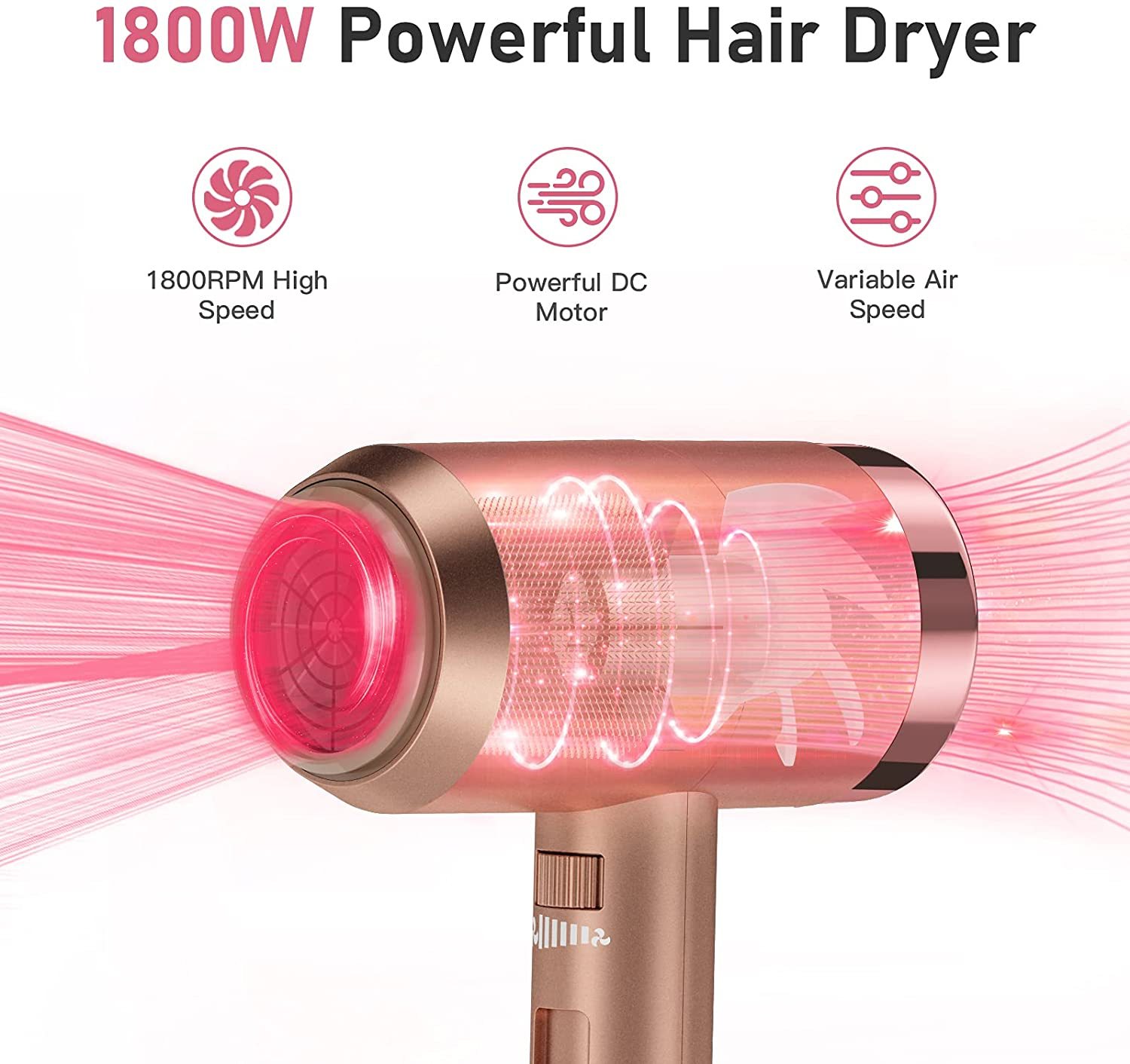 Lightweight Hair Dryer with DC Motor 2