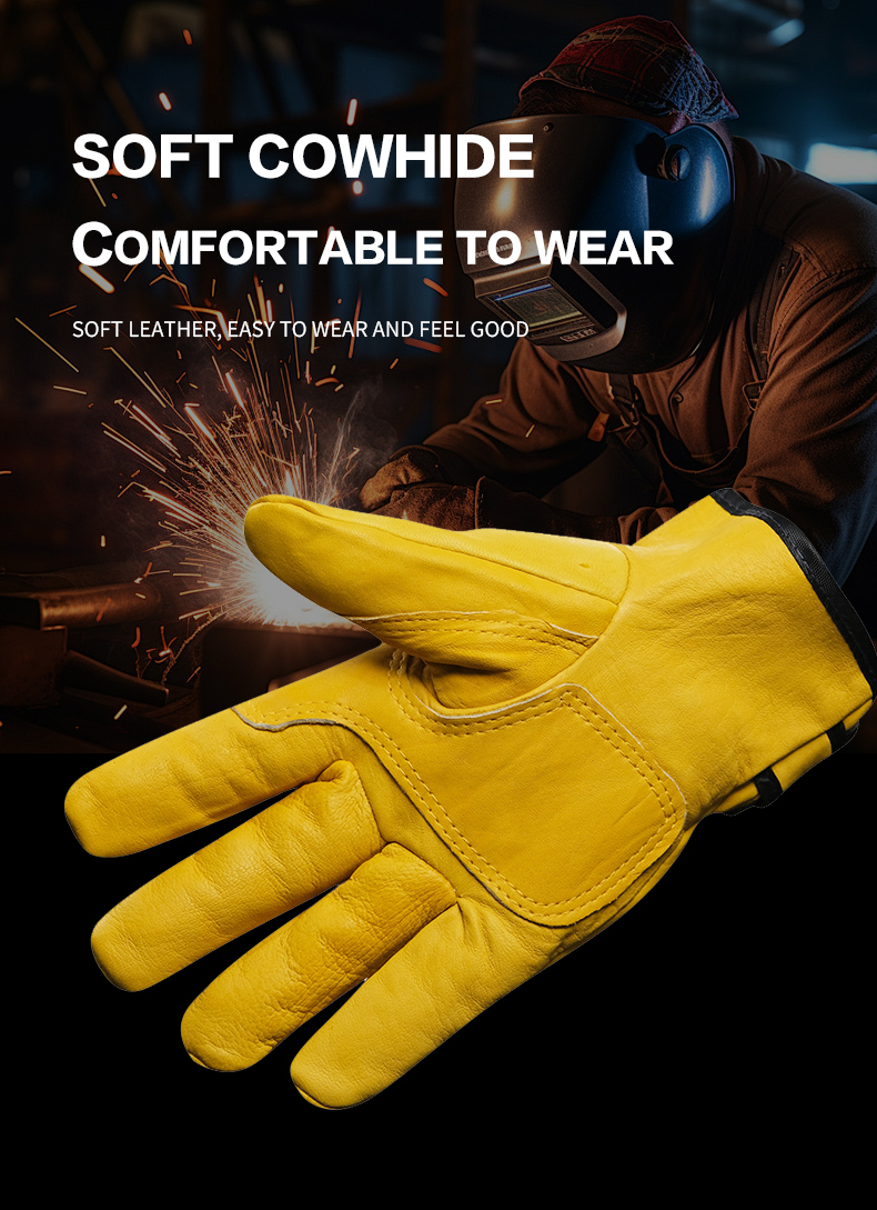 Working Gloves Leather Safety Cow Split Welding Sheepskin 4