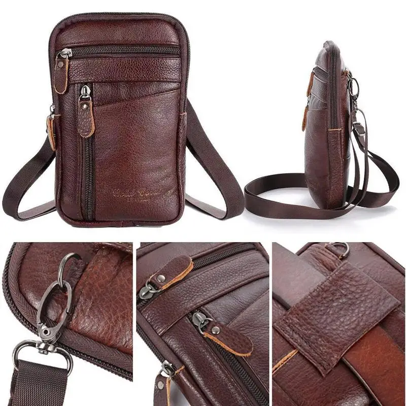 Leder-Gürteltasche für Herren Handytasche zum Tragen am Gürtel 2