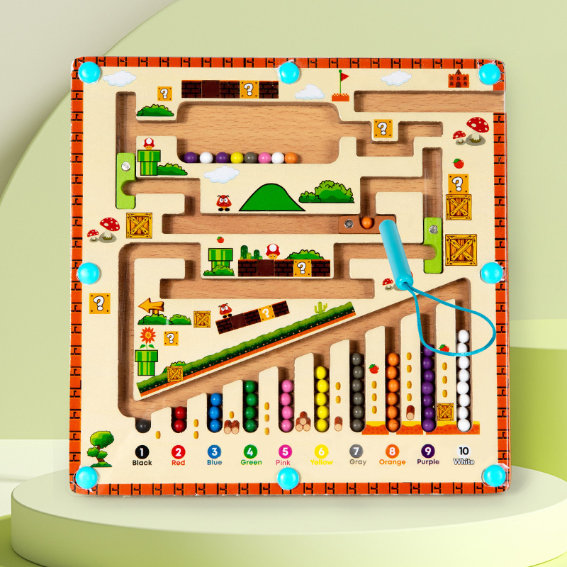 Wooden Bead Sorting Maze for Children