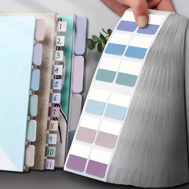 Morandi Colors Index-Aufkleber Helle Farb-Indexnotizen Transparente Beschreibbare Ordner-Haftnotizen