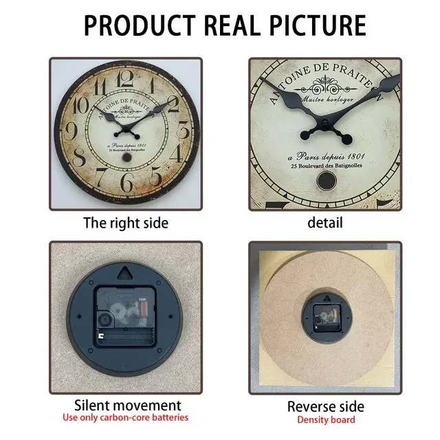 Vintage Wood Wall Clock 4
