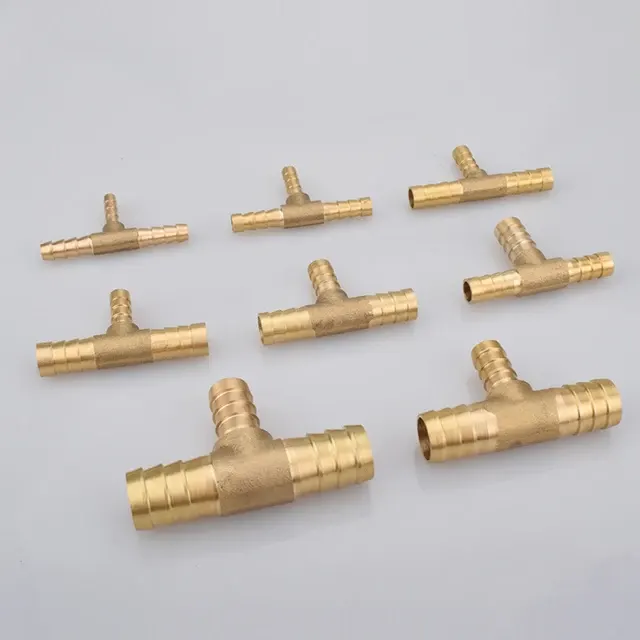 Brass T-Connector Hose Barb Water Gas Fitting 3