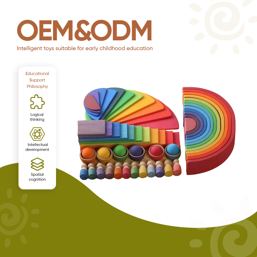 Waldorf Grimms Hand Stained Rainbow Stacker Building Stacking