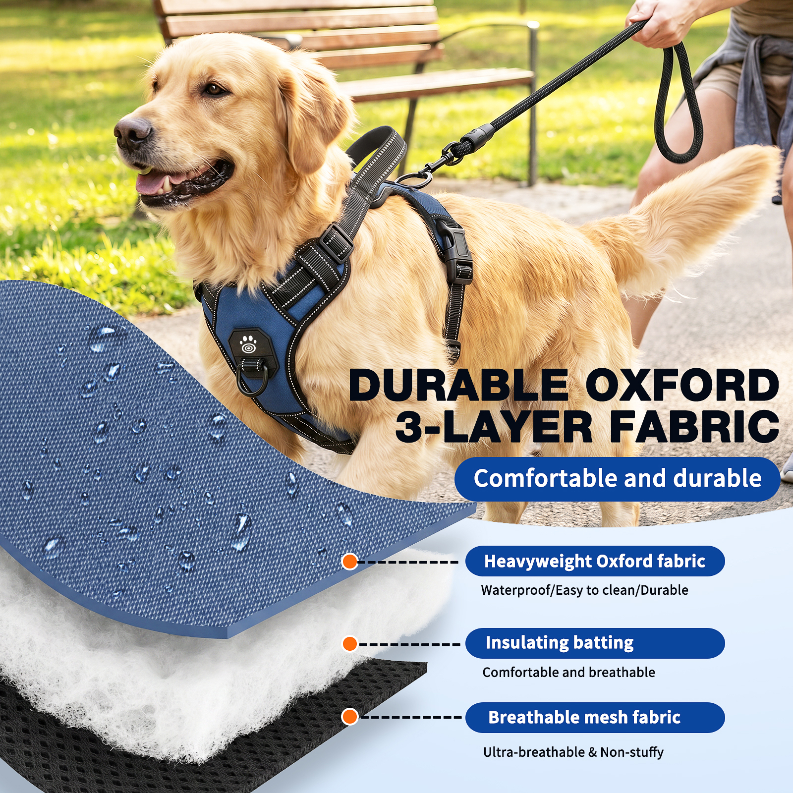 Breathable No-Pull Reflective Dog Harness 4
