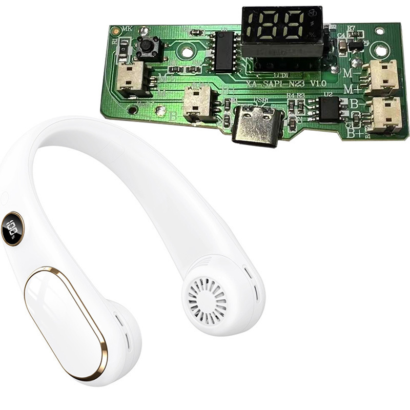 Neck Fan Rechargeable Neck-hanging PCB Portable Digital Display