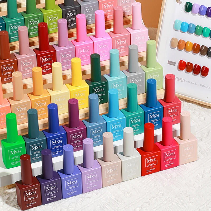 Neon Brown and Pastel Gel Nail Polish Set