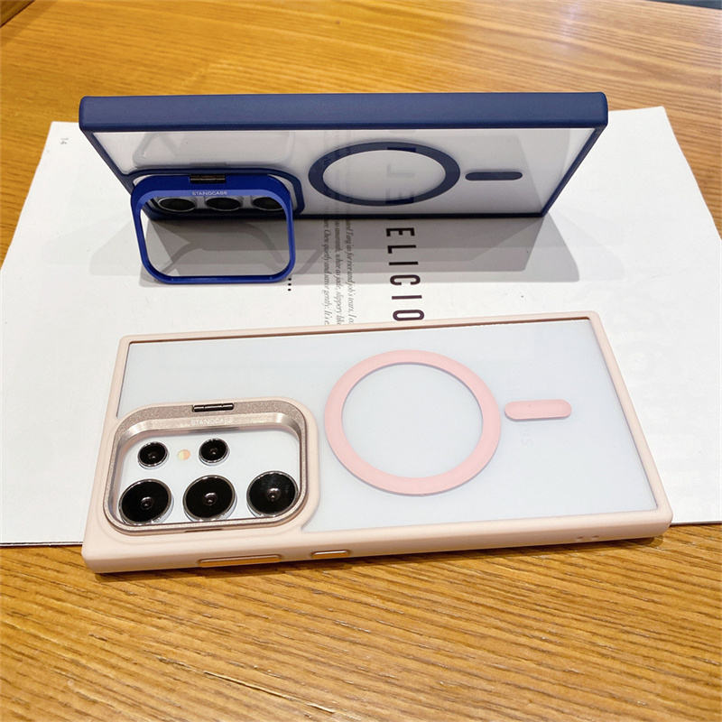 Magnetic Lens Protection Stand Acrylic Phone Case for 2