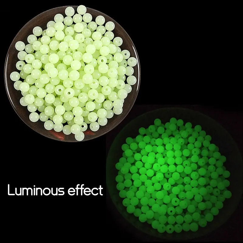 Glowing Fishing Beads, 100 Pieces 4-6mm