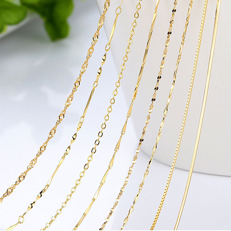 14K Gold Plated Water Wave Chain Necklace 3