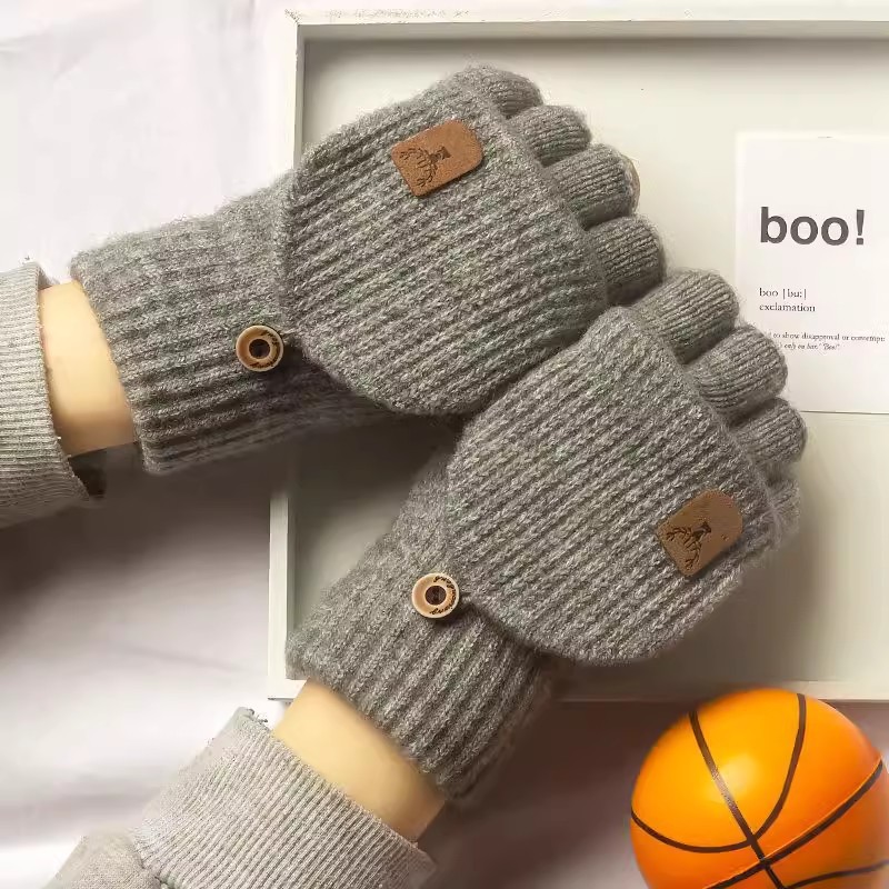 Half Finger Gloves Couple Autumn And Winter Knitting