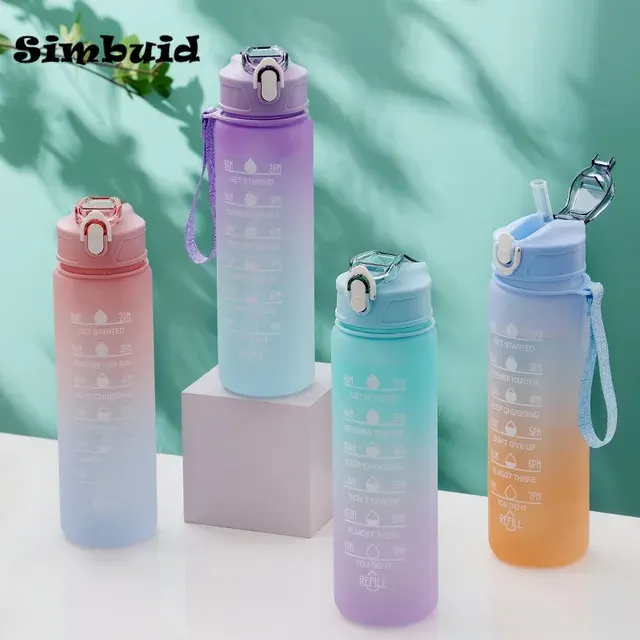 Leakproof Sports Bottle with Time Markers 4