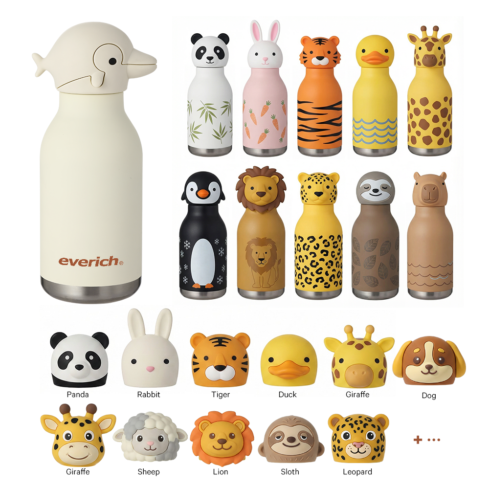 Insulated Kids Bottle with Animal Lid