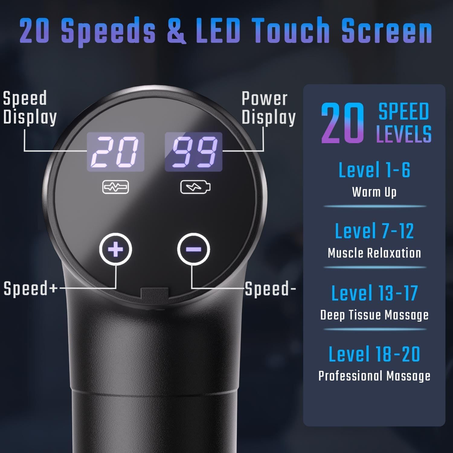 8-Head Massage Gun with LCD 3