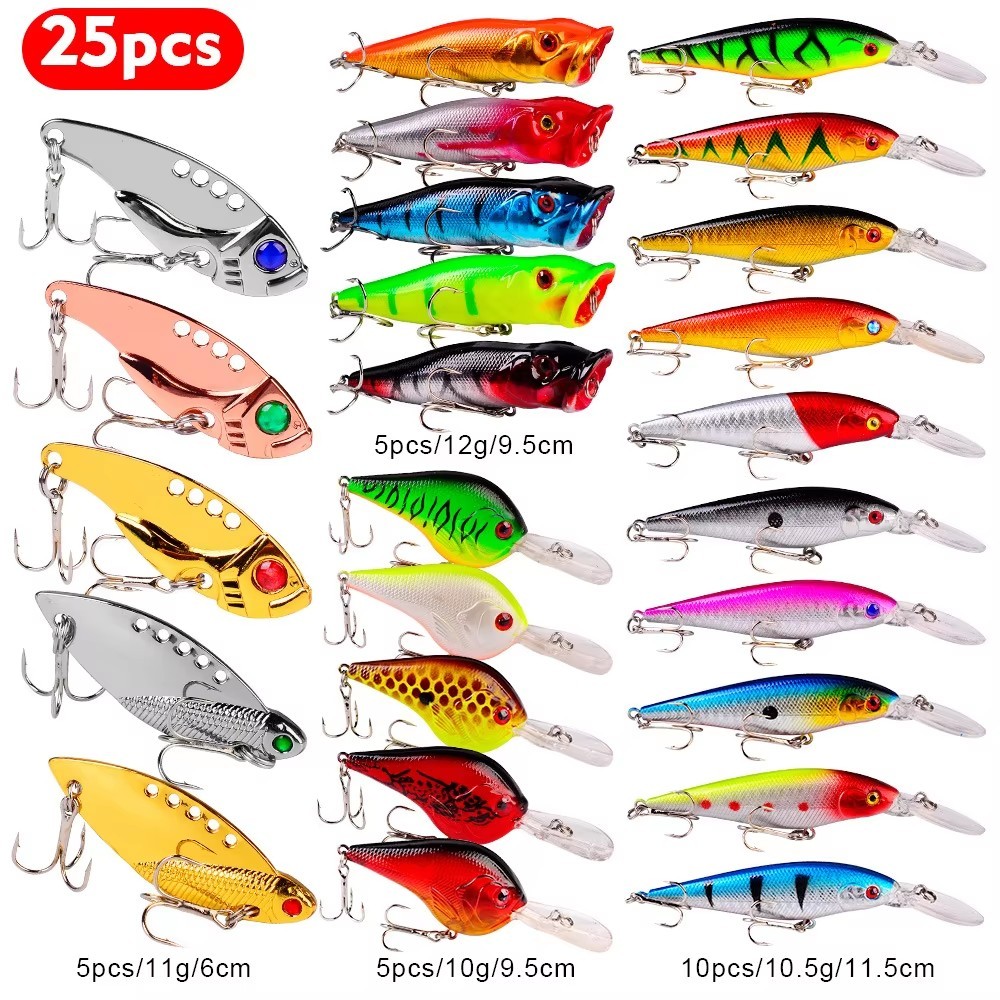 Hard Minnow Wobbler Fishing Lures Set 4
