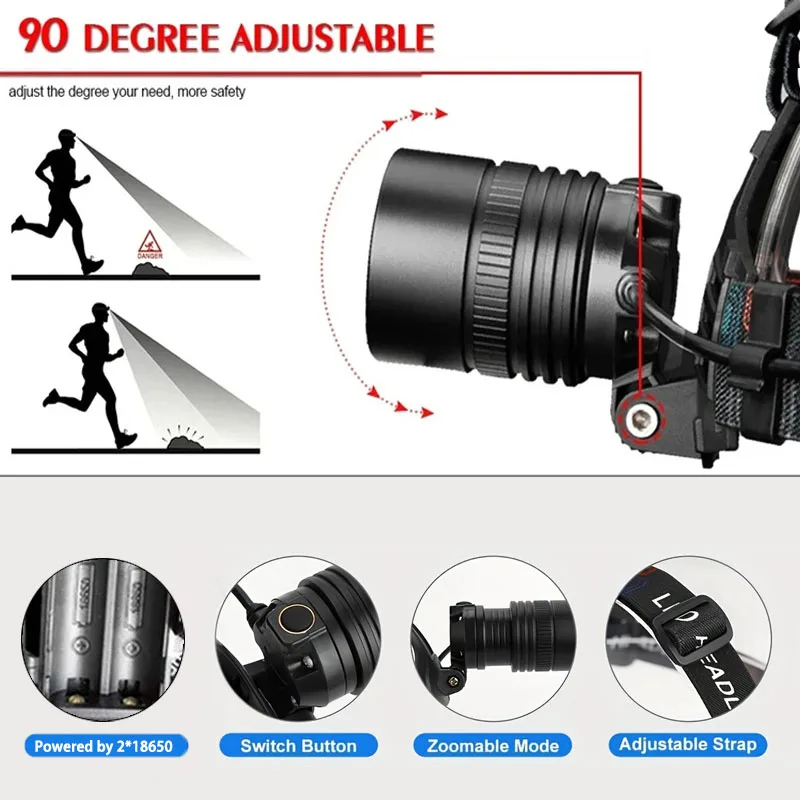 Super Bright Aluminum Head Lamp for Hunting 4