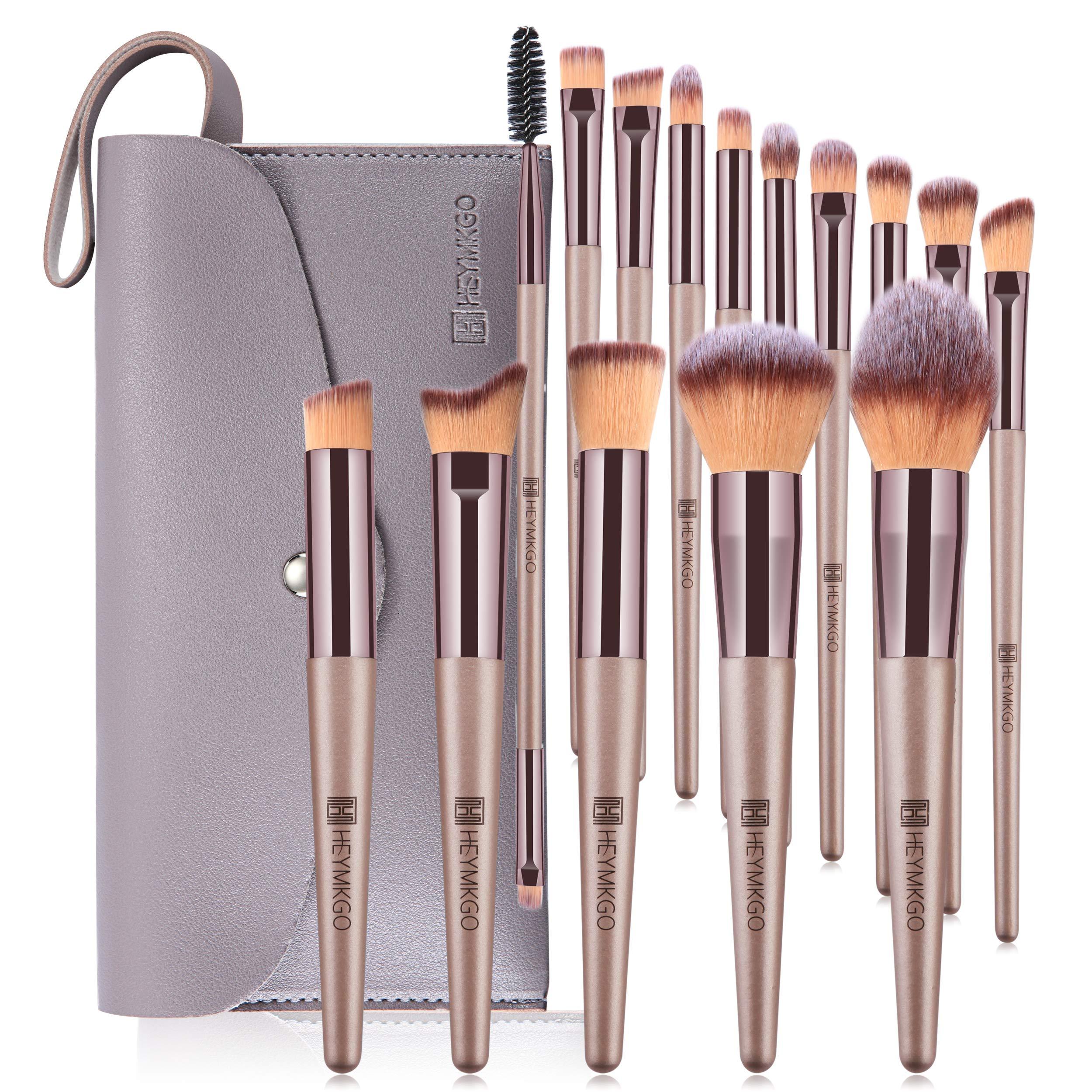15PCS Champagne Gold Professional Makeup Brush Set Foundation