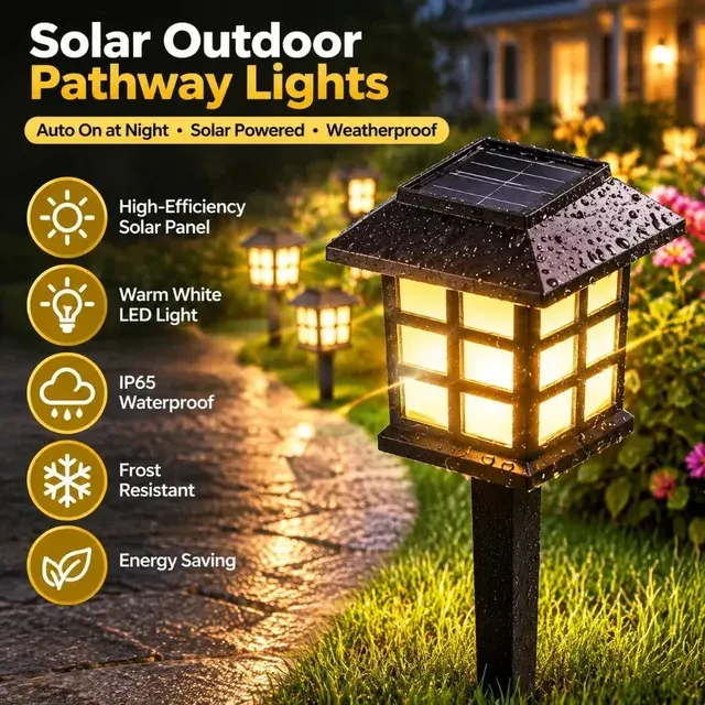 Waterproof LED Solar Garden Path Lights 2