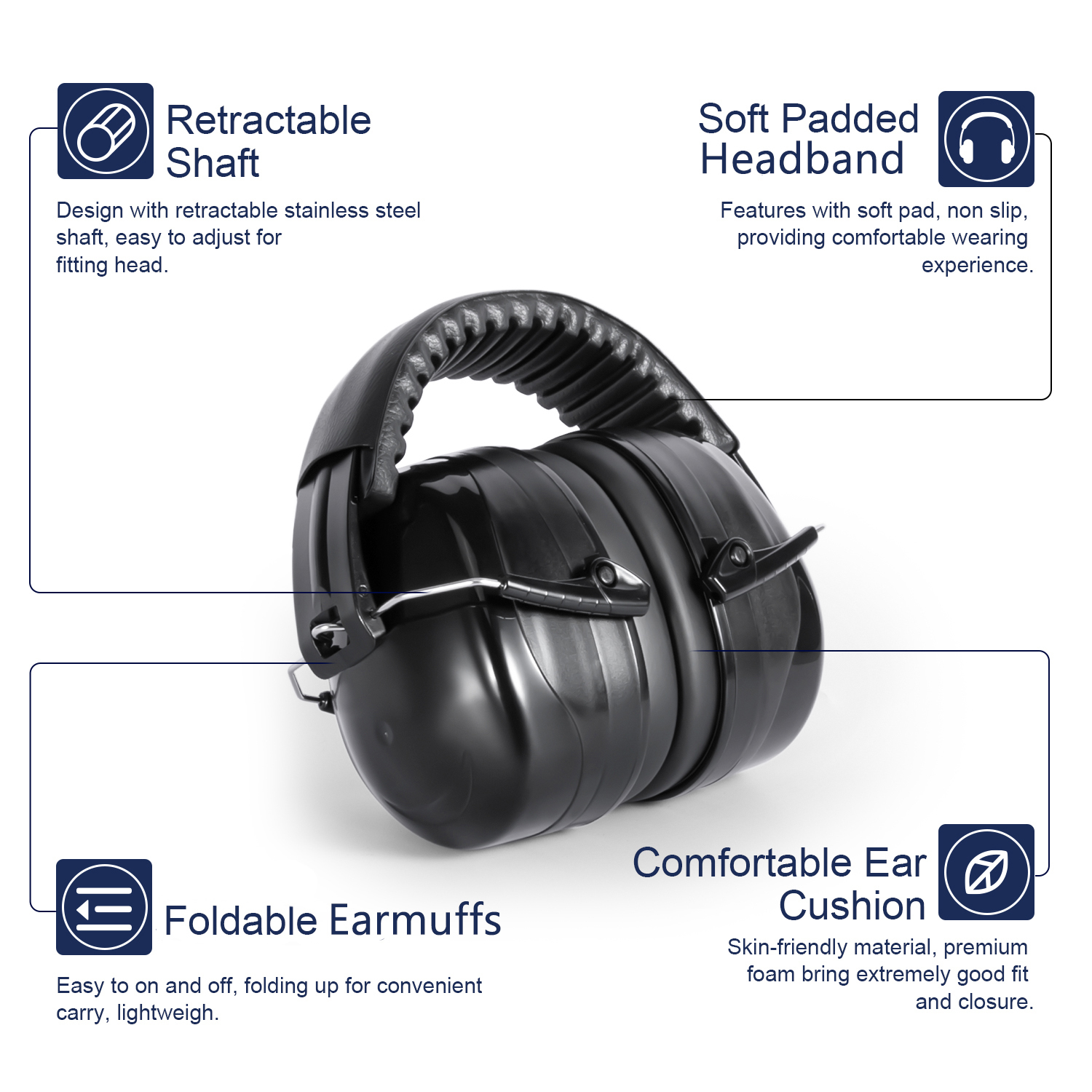 Foldable Shooting Ear Defenders 32dB 3