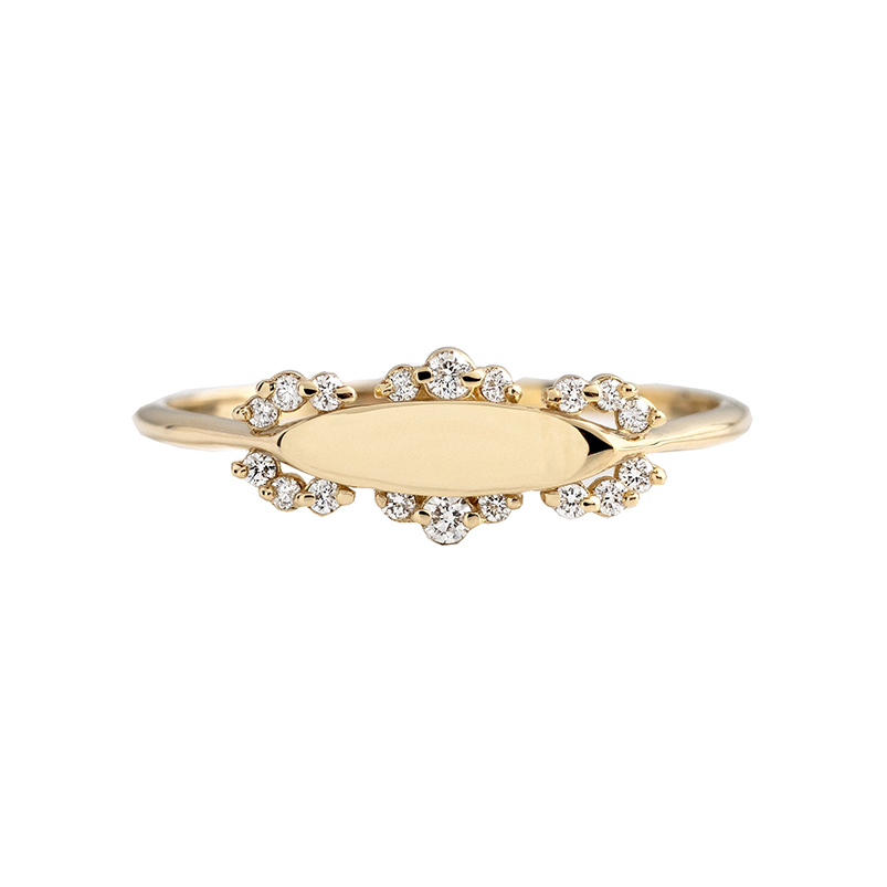 925 Silver Signet Ring Zirconia Engravable