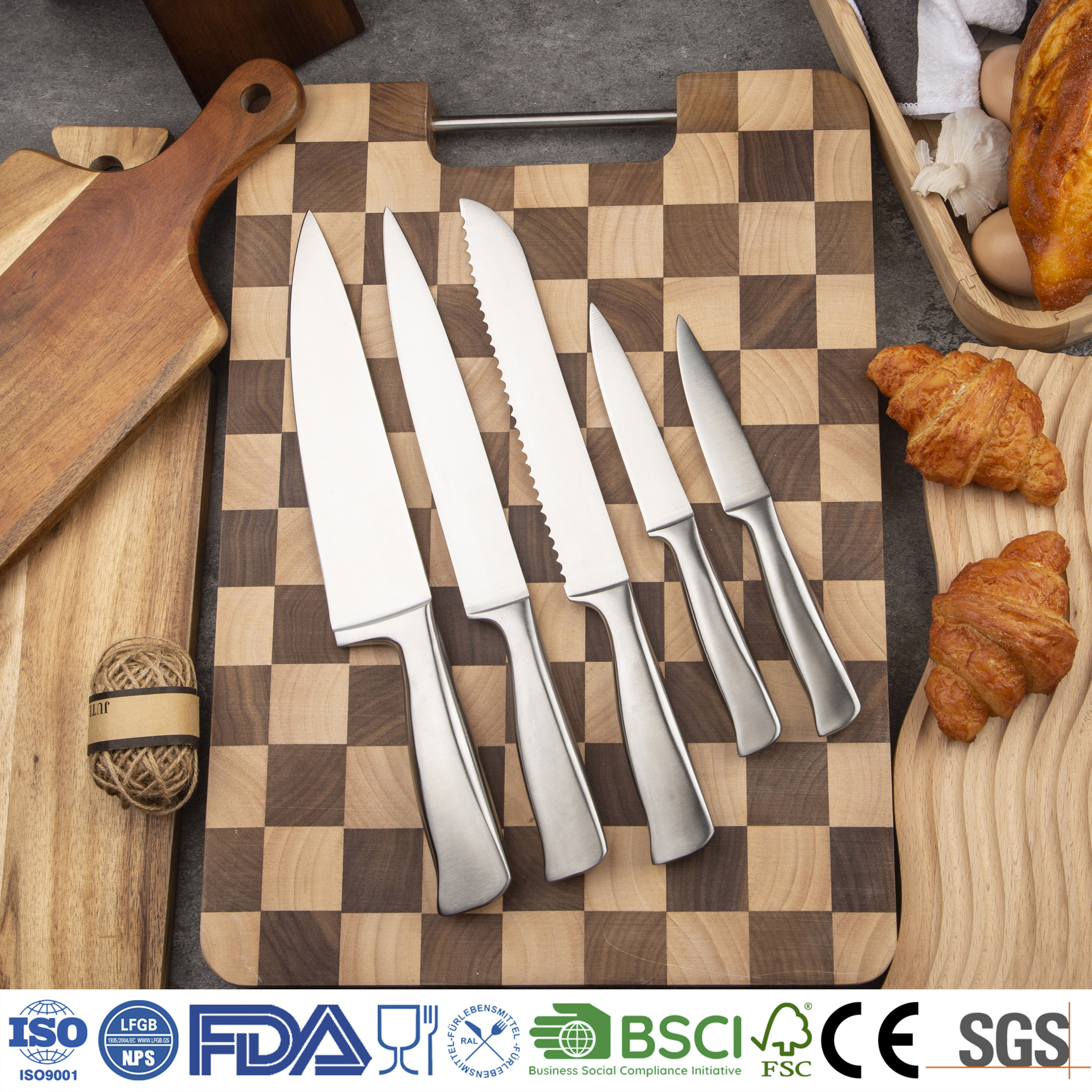 8-Piece Stainless Steel Knife Set Stand 4