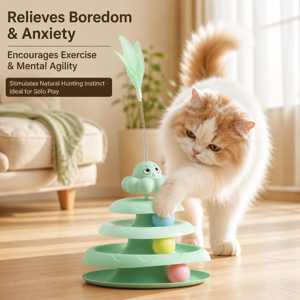 Octopus Cat Turntable Feather Toy 3