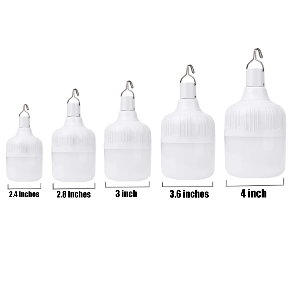 Tragbare Outdoor-BBQ-Campinglampe USB-Aufladbare LED-Notfallbirne mit Haken Hochleistungs-Zeltlaterne Nachtlicht 3